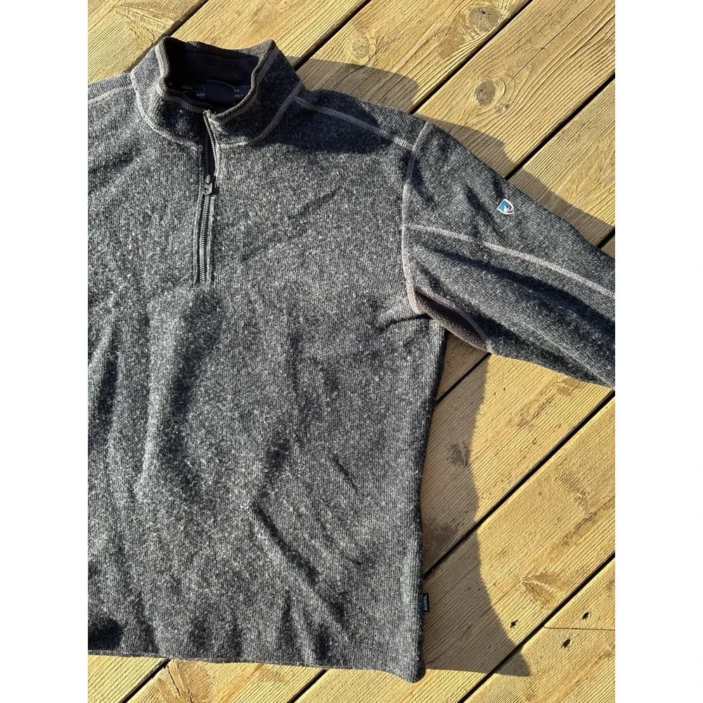 Kuhl 1/4 Zip Fleece Pullover XL ThermoKore Wool Blend Outdoor Hiking
